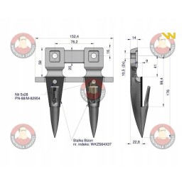 Double-finger bayonet made of a Warynian bison steel