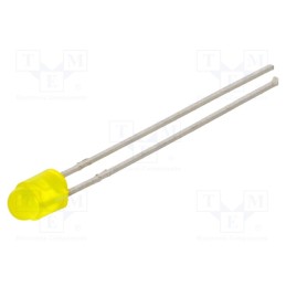 5 pcs x LITEON - LTL17KSL5D - LED, 3mm, yellow, 180÷880mcd, 50°, Front: convex, 2÷2.4V