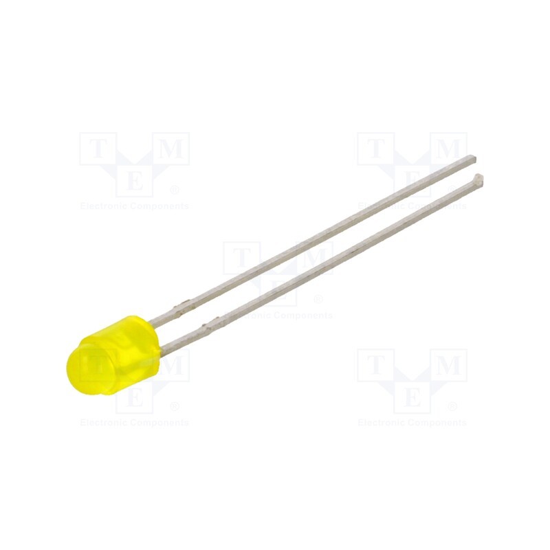 5 pcs x LITEON - LTL17KSL5D - LED, 3mm, yellow, 180÷880mcd, 50°, Front: convex, 2÷2.4V