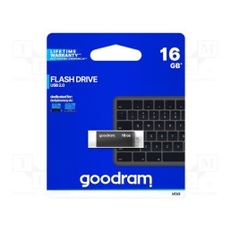 1 pcs x GOODRAM - UCU2-0160K0R11 - Pendrive, USB 2.0, 16GB, R: 20MB/s, W: 5MB/s, black