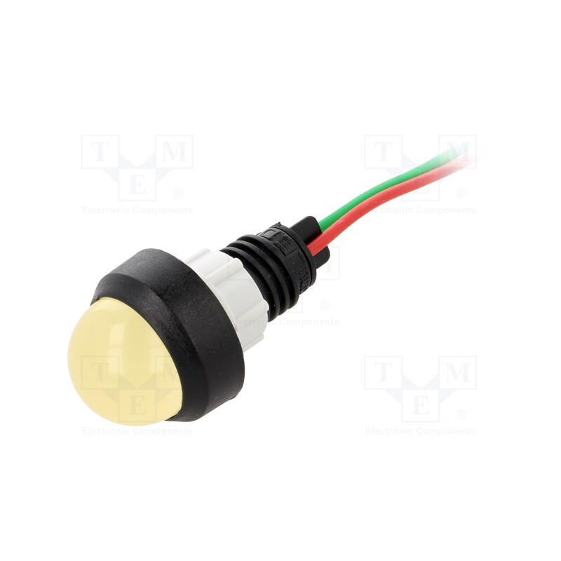 1 pcs x POLAM-ELTA - LY-D20-24AC/DC - Indicator: LED, prominent, yellow, 24VDC, 24VAC, Ø13mm, IP40