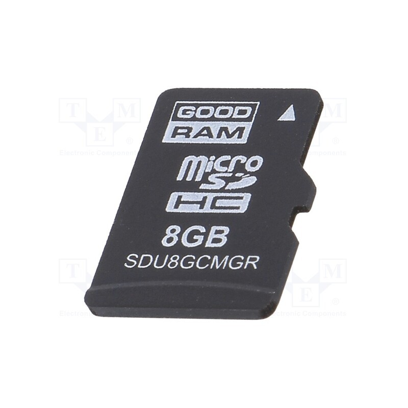 1 pcs x GOODRAM INDUSTRIAL - SDU8GCMGRB - Memory card, industrial, microSD,MLC, UHS I U1, 8GB, 0÷70°C