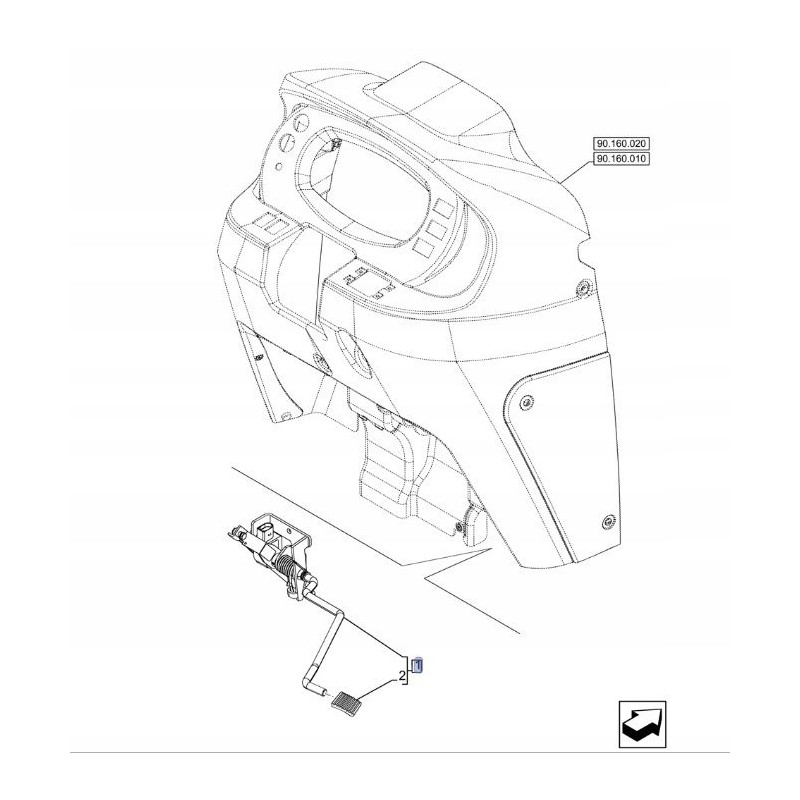 Accelerator pedal new holland td5 47540819