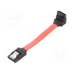 1 pcs x GEMBIRD - CC-SATAM-DATA90-0.1M - Cable: SATA, SATA plug,SATA plug angled, 0.1m, SATA III, red