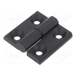 1 pcs x ELESA+GANTER - GN 337-ZD-60-60-A-2-SW - Hinge, Width: 60mm, cast zinc, black, H: 60mm, left, Holes no: 4