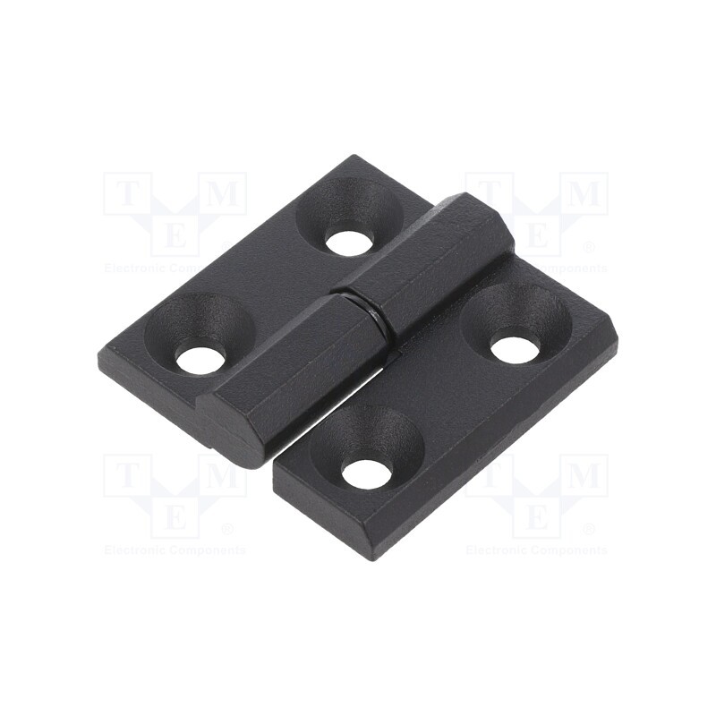 1 pcs x ELESA+GANTER - GN 337-ZD-60-60-A-2-SW - Hinge, Width: 60mm, cast zinc, black, H: 60mm, left, Holes no: 4