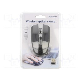 1 pcs x GEMBIRD - MUSW-4B-04-GB - Optical mouse, black,grey, USB A, wireless, 10m, No.of butt: 4