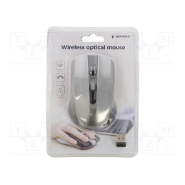 1 pcs x GEMBIRD - MUSW-4B-04-BG - Optical mouse, black,grey, USB A, wireless, 10m, No.of butt: 4