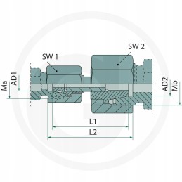 Hydraulic connector aa m22x1 5 m30x2