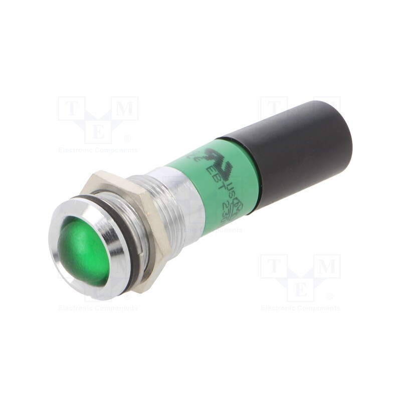 1 pcs x CML INNOVATIVE TECHNOLOGIES - 19350231 - Indicator: LED, green, 230VAC, Ø14mm, metal,plastic