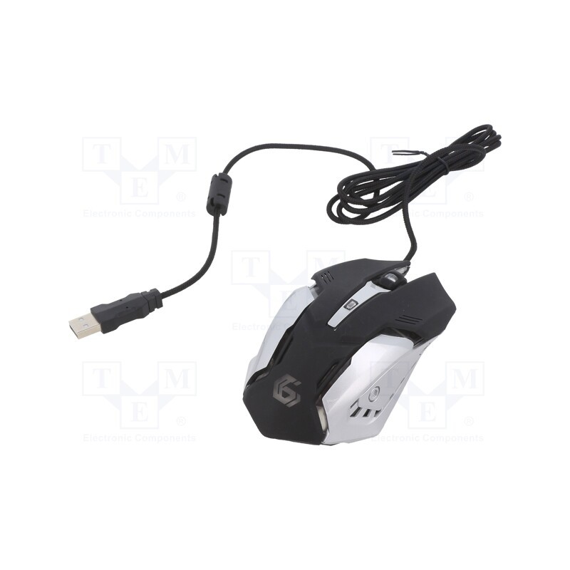 1 pcs x GEMBIRD - MUSG-07 - Optical mouse, black,mix colours, USB A, wired, 1.5m