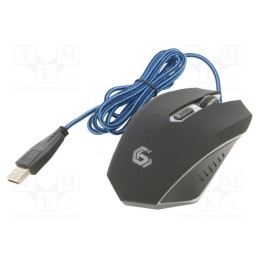 1 pcs x GEMBIRD - MUSG-001-B - Optical mouse, black,blue, USB A, wired, 1.3m, No.of butt: 6
