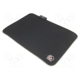 1 pcs x GEMBIRD - MP-GAMELED-M - Mouse pad, black, Features: with LED, Len: 1.5m