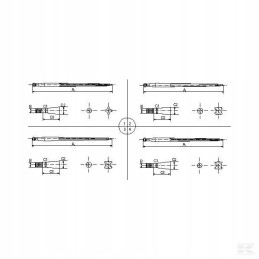 Loader straight square profile 50x1250mm