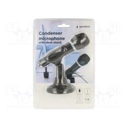 1 pcs x GEMBIRD - MIC-D-04 - Microphone, black, Jack 3,5mm, Features: with switch, 1.3m, -58dB