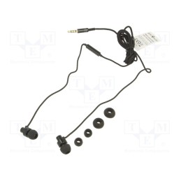 1 pcs x GEMBIRD - MHS-EP-CDG-B - Headphones with microphone, black, Jack 3,5mm, in-ear, 1.2m, 32Ω