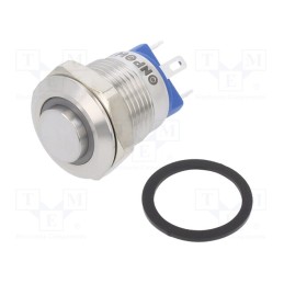 1 pcs x ONPOW - GQ12-AH-10E/J/Y/12V/S - Switch: vandal resistant, Pos: 2, SPST-NO, 2A/36VDC, IP65, OFF-(ON)