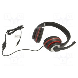 1 pcs x GEMBIRD - MHS-03-BKRD - Headphones with microphone, black,red, Jack 3,5mm, headphones