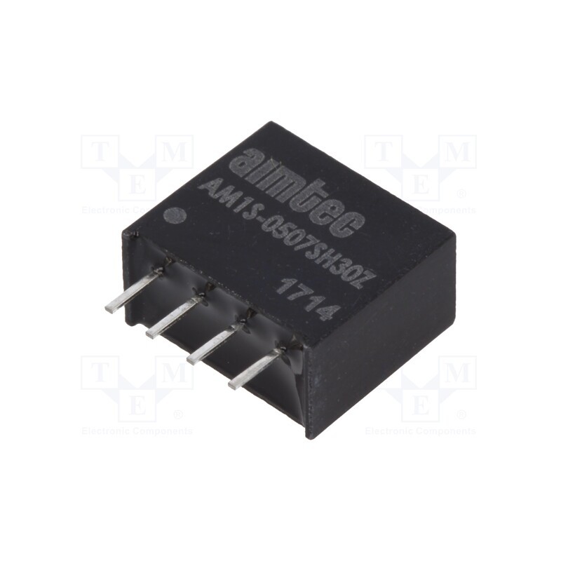 1 pcs x AIMTEC - AM1S-0507SH30Z - Converter: DC/DC, 1W, Uin: 4.5÷5.5V, Uout: 7.2VDC, Iout: 139mA, SIP4