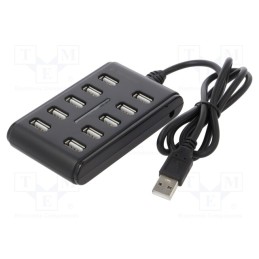 1 pcs x GEMBIRD - UHB-U2P10P-01 - Hub USB, USB A socket x10,USB A plug, USB 2.0, black, 0.8m