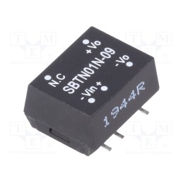 1 pcs x MEAN WELL - SBTN01N-09 - Converter: DC/DC, 1W, Uin: 21.6÷26.4V, Uout: 9VDC, Iout: 11.1÷111mA
