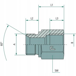 Straight connector adapter ga 1 2 m bsp x 1 2 bsp l 46