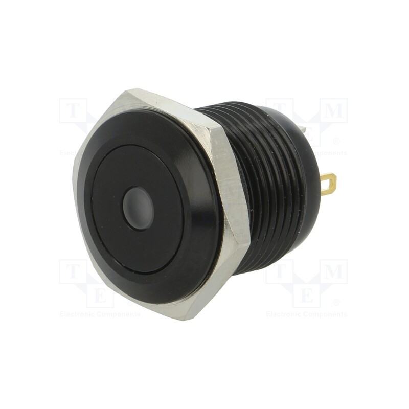 1 pcs x ONPOW - GQ16F-10D/J/B/12V/A - Switch: vandal resistant, Pos: 2, SPST-NO, 2A/36VDC, IP65, OFF-(ON)