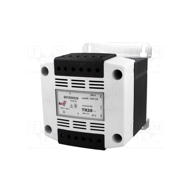1 pcs x DF ELECTRIC - 681000026 - Transformer: mains, 1000VA, 230VAC, 24V, Leads: terminal block
