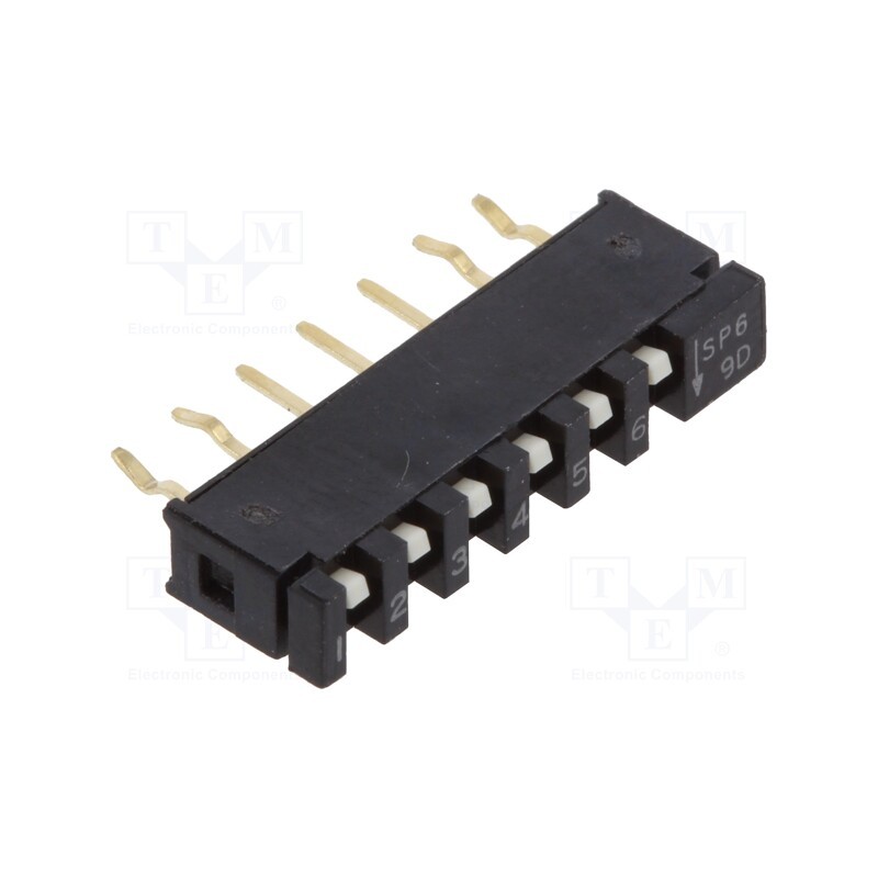 1 pcs x C&K - SPA06B - Switch: DIP-SWITCH, Poles number: 6, OFF-ON, 0.01A/5VDC, Pos: 2