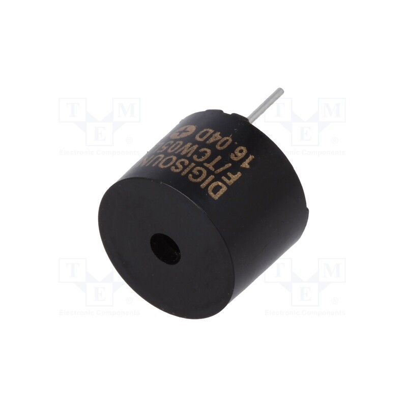 1 pcs x DIGISOUND - F/TCW05LF - Sound transducer: electromagnetic alarm, 12mm, Sound level: 85dB