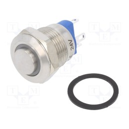 1 pcs x ONPOW - GQ12-AH-10E/J/R/24V/S - Switch: vandal resistant, Pos: 2, SPST-NO, 2A/36VDC, IP65, OFF-(ON)