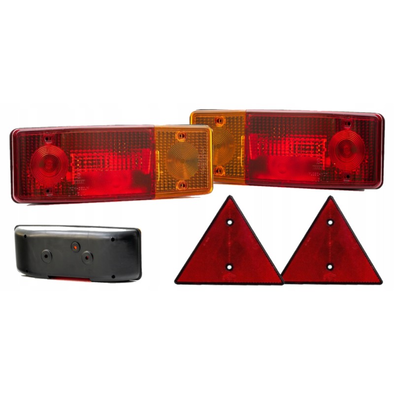 Tractor trailer rear light, left right triangle