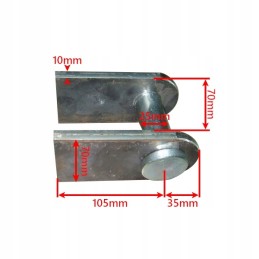 Mounting eyelet for welding the actuator, diameter 25