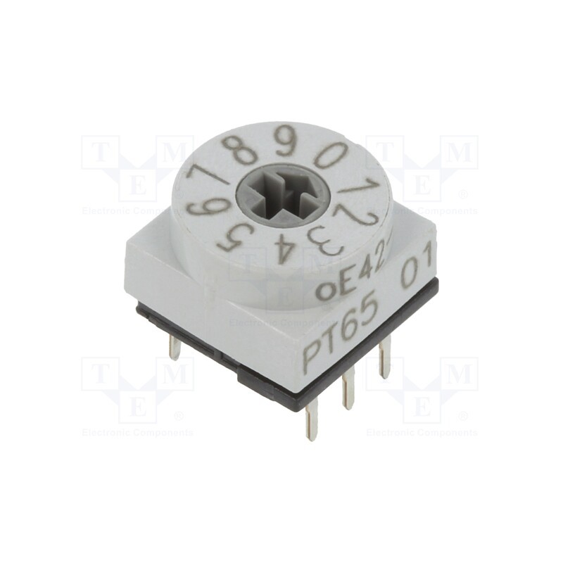 1 pcs x PTR HARTMANN - PT65701 - Encoding switch, DEC/BCD, Pos: 10, THT, Rcont max: 80mΩ, PT65
