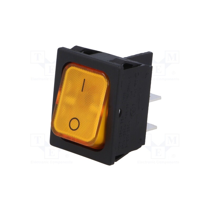 1 pcs x Marquardt - 1835.3114 - ROCKER, DPST, Pos: 2, ON-OFF, 20A/250VAC, orange, IP40, 230V, 100mΩ