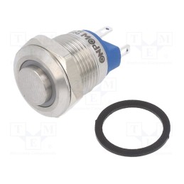 1 pcs x ONPOW - GQ12-AH-10E/J/G/24V/S - Switch: vandal resistant, Pos: 2, SPST-NO, 2A/36VDC, IP65, OFF-(ON)