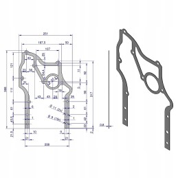 Timing cover gasket c 330 0 8mm original
