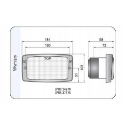 Work lamp 184mm 102mm h3 fendt mtz