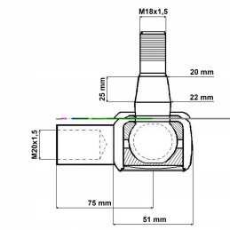 Rod end fendt x800210051000 m20x1 5 l 75