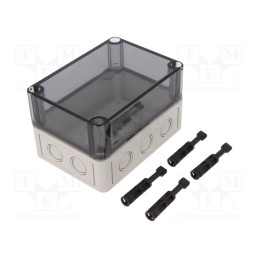 1 pcs x SPELSBERG - 10650901 - Enclosure: multipurpose, X: 94mm, Y: 130mm, Z: 81mm, TK PS, grey, IP66