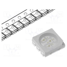 10 pcs x OPTOFLASH - OF-SMD5060BL-W - LED, SMD, 5060,PLCC6, blue, 2÷3lm, 800÷1000mcd, 5x5x1.6mm, 120°