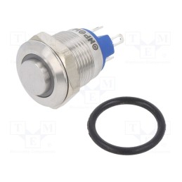 1 pcs x ONPOW - GQ12-AH-10E/J/G/12V/S - Switch: vandal resistant, Pos: 2, SPST-NO, 2A/36VDC, IP65, OFF-(ON)