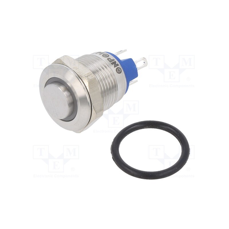 1 pcs x ONPOW - GQ12-AH-10E/J/G/12V/S - Switch: vandal resistant, Pos: 2, SPST-NO, 2A/36VDC, IP65, OFF-(ON)