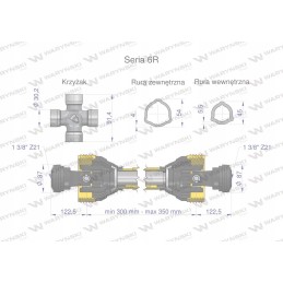 Articulated and telescopic shaft 300 350mm 830nm z21 z