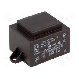 1 pcs x HAHN - BV EI 422 1225 - Transformer: encapsulated, 6VA, 230VAC, 12V, 12V, 250mA, 250mA, PCB