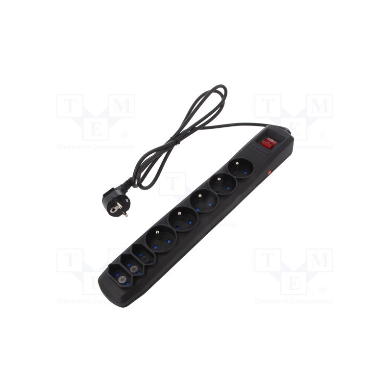 1 pcs x ARMAC - R8/15/CZ - Plug socket strip: protective, Sockets: 8, 250VAC, 10A, black