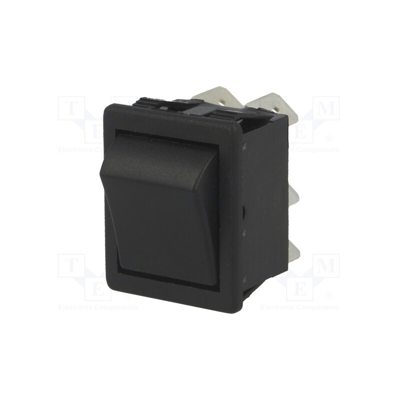 1 pcs x BULGIN - C1560ATMBB - ROCKER, DPDT, Pos: 2, ON-ON, 16A/250VAC, black, none, Body: black