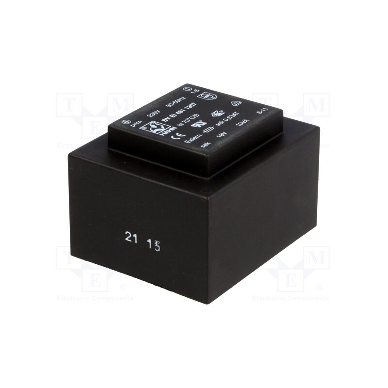 1 pcs x HAHN - BV EI 481 1307 - Transformer: encapsulated, 10VA, 230VAC, 18V, 556mA, PCB, BVEI