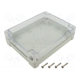 1 pcs x KRADEX - ZP240.190.60SJP TM PC - Enclosure: multipurpose, X: 190mm, Y: 240mm, Z: 60mm, ZP, light grey