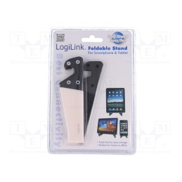 1 pcs x LOGILINK - AA0039W - Tablet/smartphone stand, white,black, Kit: 2 stands, foldable